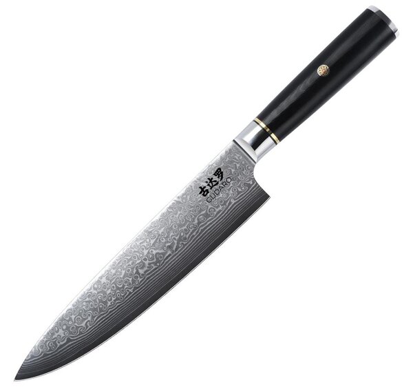 Gudaro - Damaškový šéfkuchařský nůž AKIRO 8", 67 vrstev oceli, délka 20cm, černá