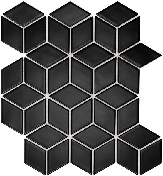 The Mosaic Factory Obklad keramická černá Mozaika PACU Black Mat 4,8x8,1 (26,6x30,5) cm - PACU925
