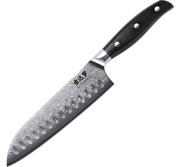Gudaro - Damaškový Santoku kuchyňský nůž SHIRO 7", 67 vrstev oceli,délka 17,5cm