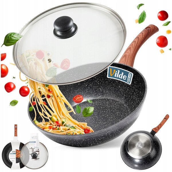Wok pánev Vilde Black&Wood 28 cm