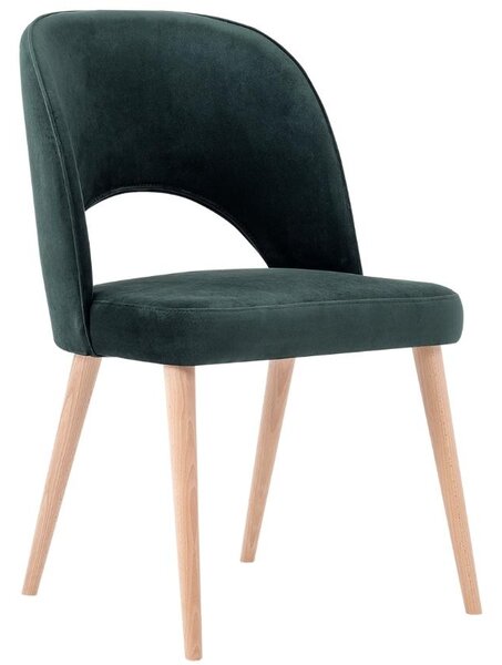 Nordic Design Zelená sametová jídelní židle Jolene