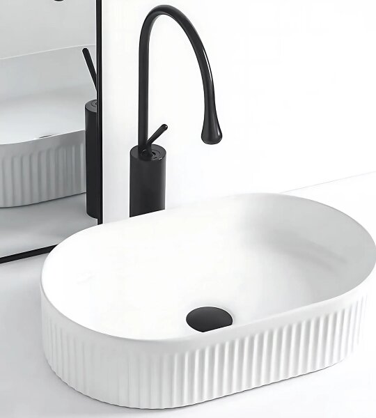 REA-U0603 - Umyvadlo na desku VANDA 31x49 cm keramika/lesklá bílá