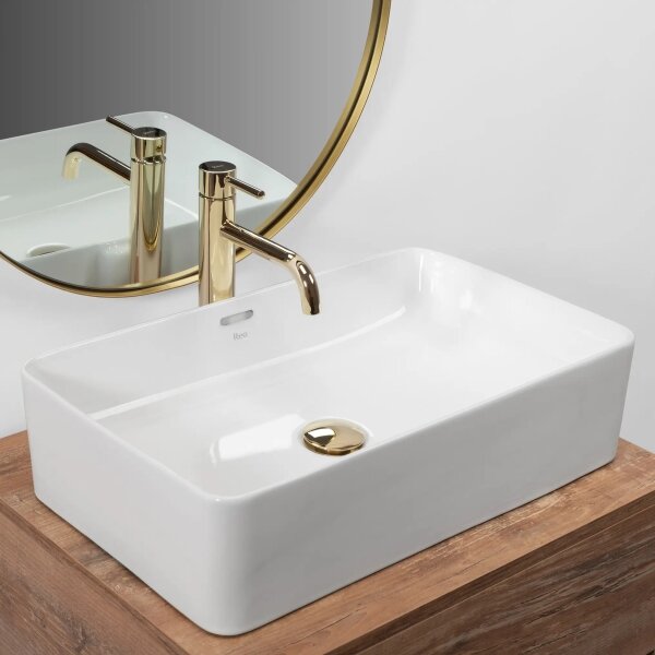 REA-U5055 - Umyvadlo na desku BERTA 35,5x56 cm keramika/lesklá bílá