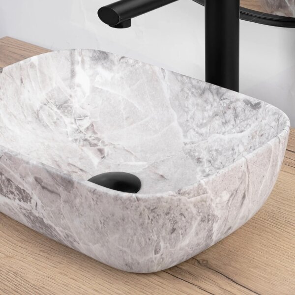 REA-U3321 - Umyvadlo na desku BELINDA MINI 25x36 cm keramika/šedá/imitace kamene