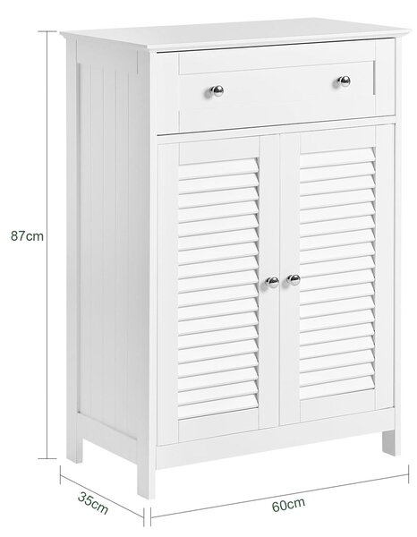 SoBuy FRG238-W Koupelnová komoda, koupelnová skříňka, příborník, předsíňka, bílá 60x87x35cm