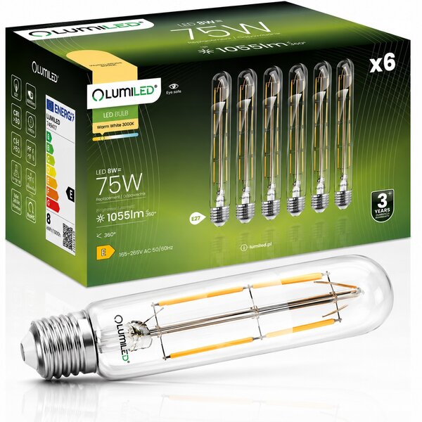 LED žárovka Lumiled E27 8W 3000K 360° (6 ks)