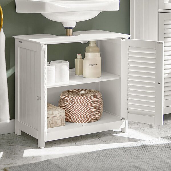 SoBuy FRG237-W Skříňka pod umyvadlo Koupelnová skříňka Bílá 60x58x34cm