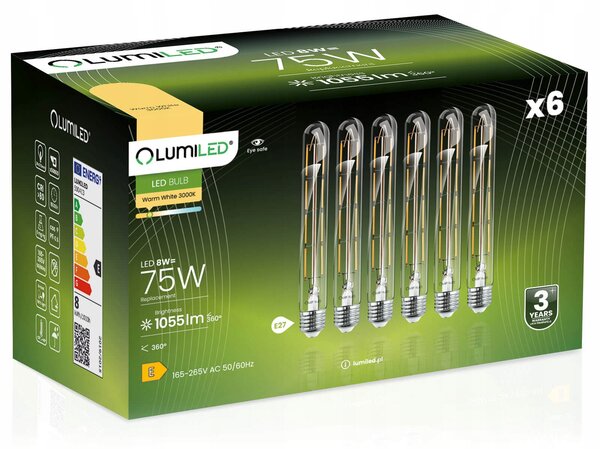 LED žárovka Lumiled E27 8W 3000K 360° (6 ks)