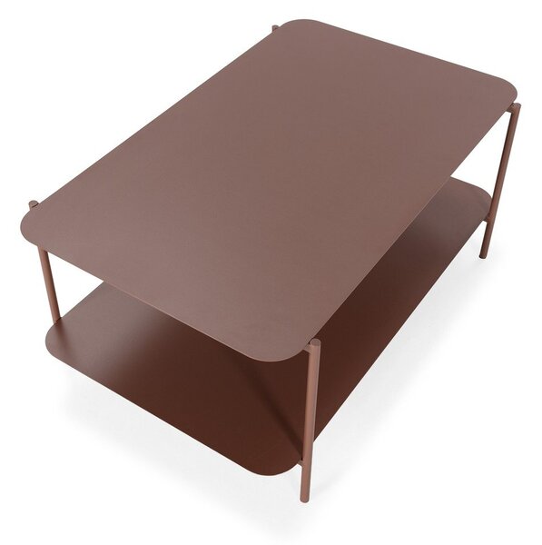 Kovový konferenční stolek v terakotové barvě 58x90 cm Beatrix – MOME