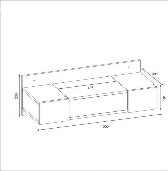 Toaletní stolek ZAKKUM 100x39 cm antracit