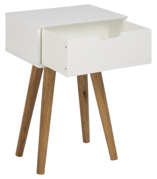 Noční stolek CARLY 40x30 cm dub/bílá