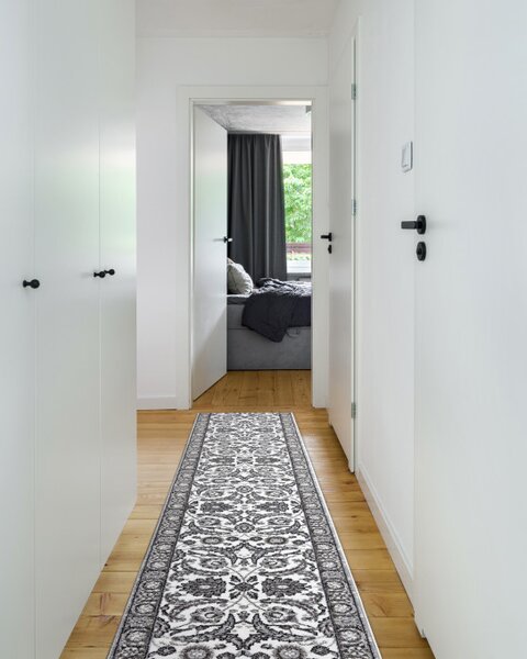 Běhoun MATEO 8037/644 ramka, květiny - strukturální šedý