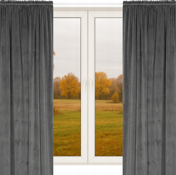 POLSKÁ ZÁVĚS ZÁCLONA ŽABKY 140x260 ŠEDÉ ZÁCLONY SILNÉ VELUR