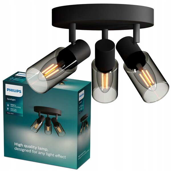 Stropní bodové svítidlo kulatý Philips černé