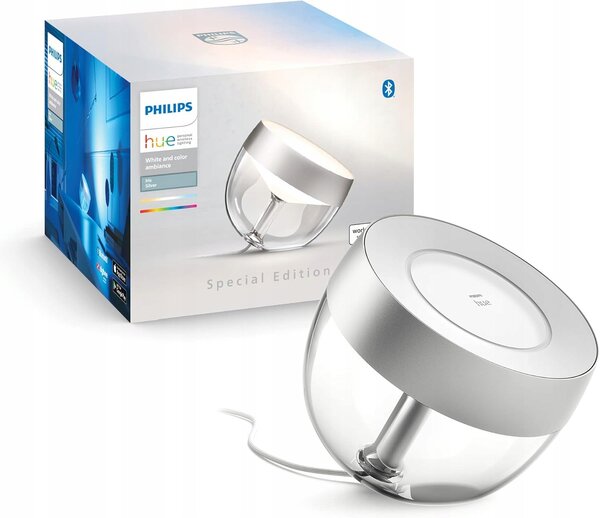 Stolní lampička Philips Hue Iris šedá, výkon až 8,2 W