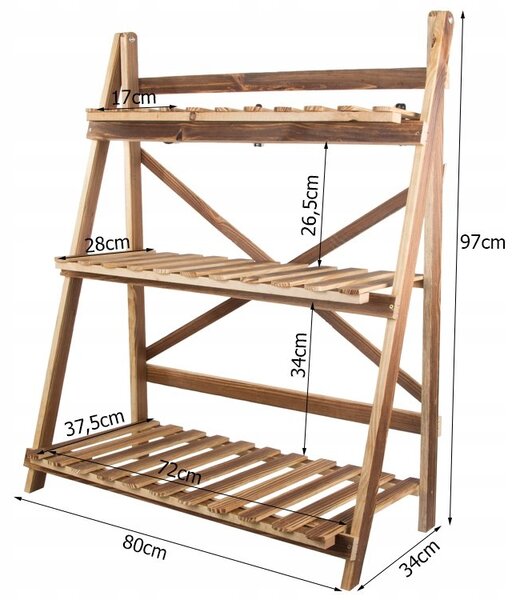 Držák Na Květináč Verk Group 97 cm dřevěný