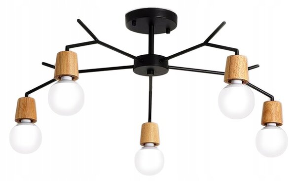 ZÁVĚSNÉ STROPNÍ SVÍTIDLO SKANDINÁVSKÁ LOFT DŘEVO 5