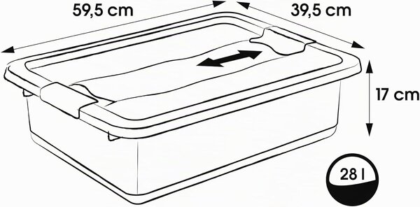 Keeeper Úložný box Crystalbox s víkem, 28 l, PP