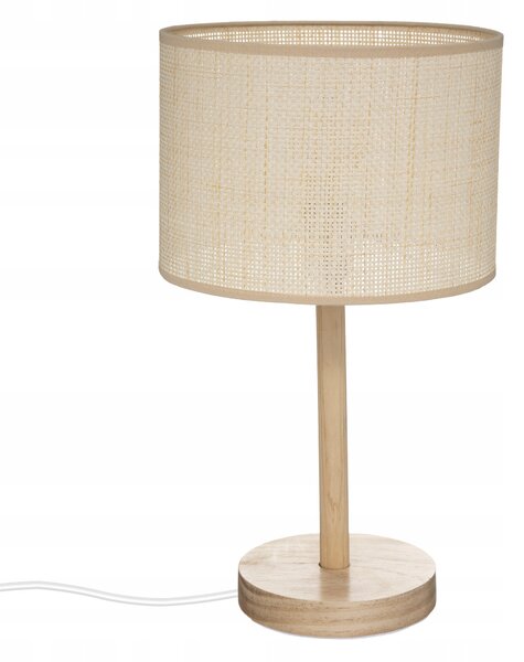 LAMPA STOLNÍ béžová SKANDINÁVSKÁ dřevěná 42 cm
