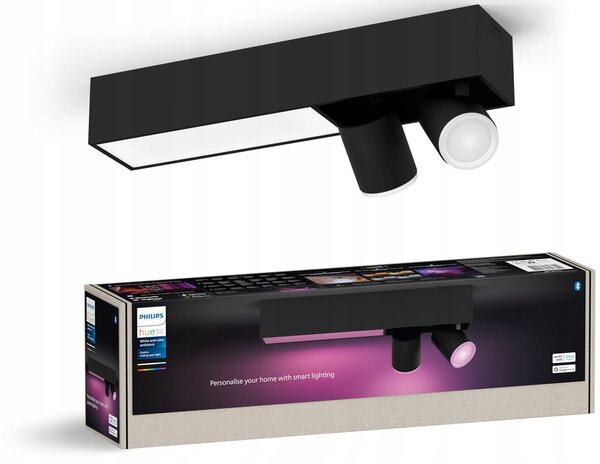 Obdélníkový stropní reflektor Philips Hue černý