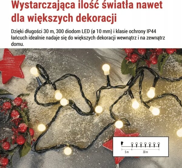 Vánoční osvětlení na stromeček Emos pro vnitřní i venkovní použití 30 m, 201 - 300 světýlek
