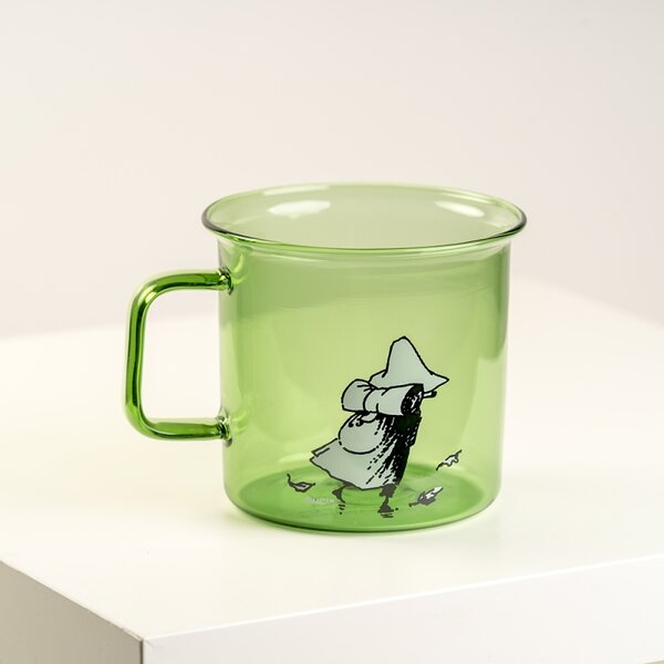 Muurla Skleněný hrnek Snufkin 0,35l, zelený
