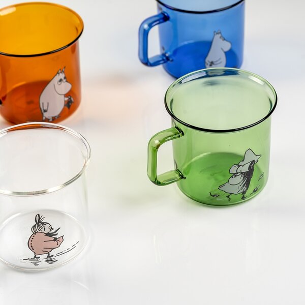 Muurla Skleněný hrnek Snufkin 0,35l, zelený