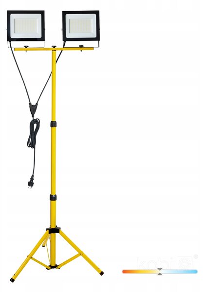 LED Reflektor Stavební Světlo na Stativu 2x100W 17000lm 4000K IP54 Kabel 3M