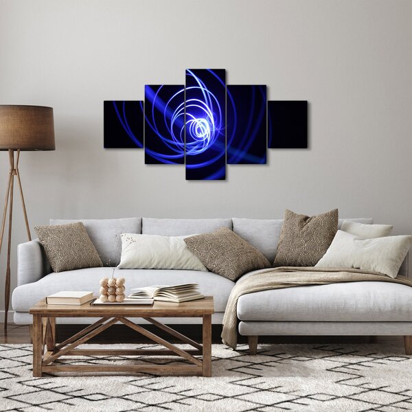 Obraz modrých spirál (125x70 cm)