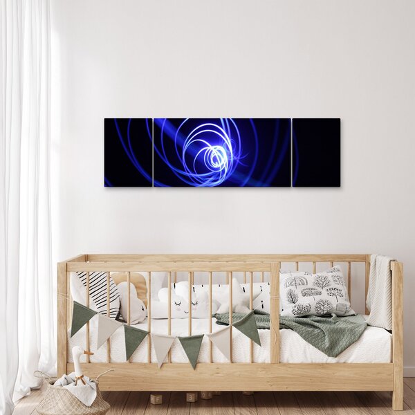Obraz modrých spirál (170x50 cm)