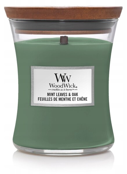 Sójová vonná svíčka Mint Leaves & Oak Woodwick 1 ks