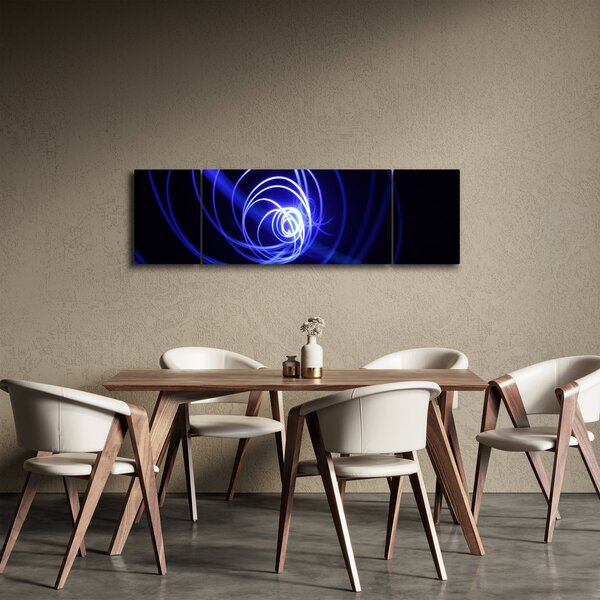 Obraz modrých spirál (170x50 cm)