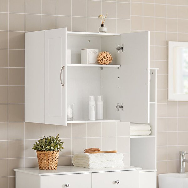 FRG231-W Nástěnná skříňka se dvěma dveřmi Koupelnová skříňka Kuchyňská skříňka Bílá 60x60x30cm