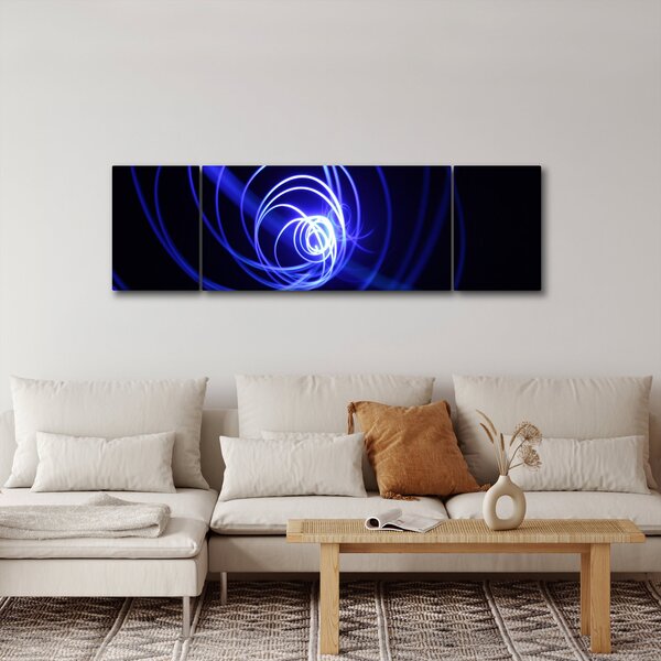 Obraz modrých spirál (170x50 cm)