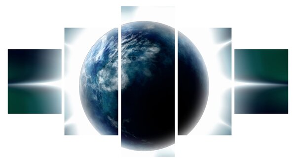 Obraz ozářené planety (125x70 cm)