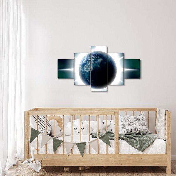Obraz ozářené planety (125x70 cm)