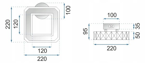 Nástěnné svítidlo TOOLIGHT bezbarvé, stříbrné s integrovaným LED zdrojem 20 W