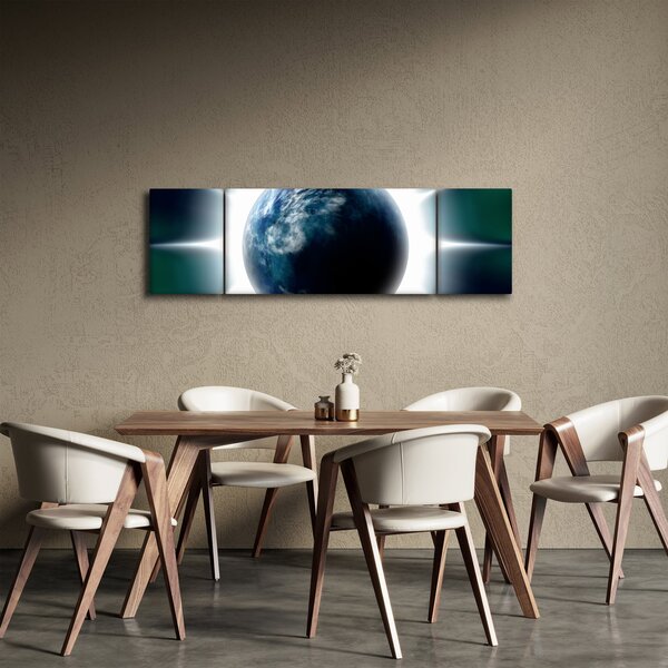 Obraz ozářené planety (170x50 cm)