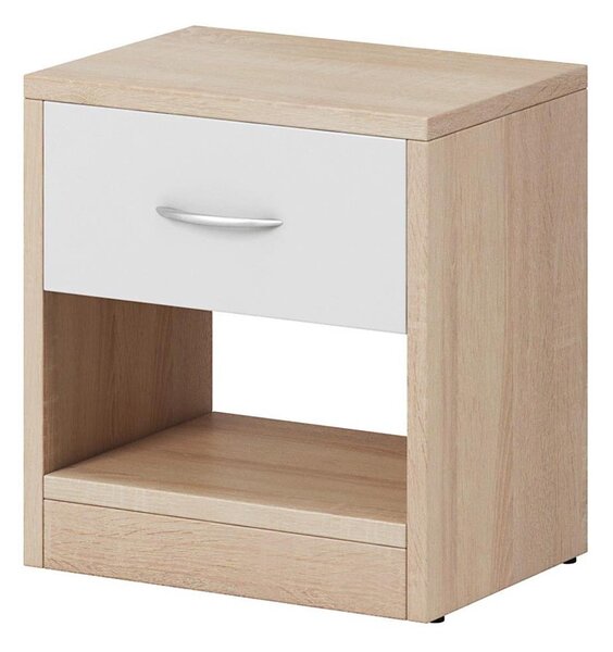 Noční stolek NED 38x28 cm dub sonoma/bílá