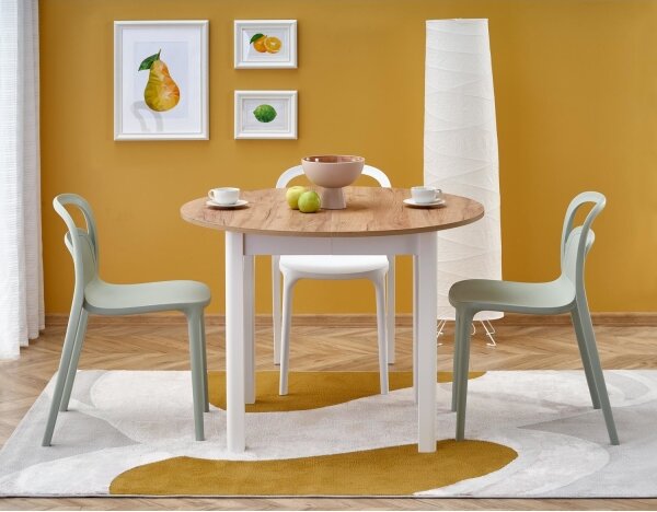 Rozkládací jídelní stůl CALMIO 102/142x102 cm dub craft/bílá
