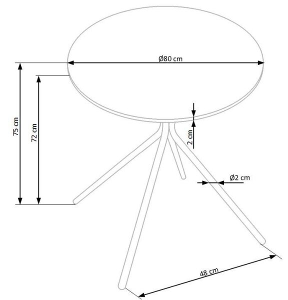Jídelní stůl HOMORA 80 cm černá