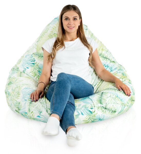 Sedací vak DROP XXL malované listí monstera