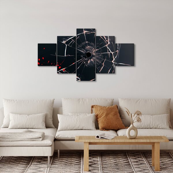 Abstraktní obraz - rozbité sklo (125x70 cm)