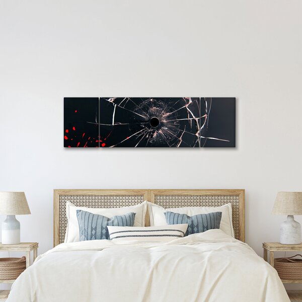 Abstraktní obraz - rozbité sklo (170x50 cm)