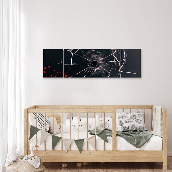 Abstraktní obraz - rozbité sklo (170x50 cm)