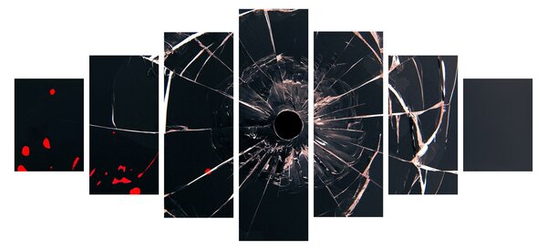 Abstraktní obraz - rozbité sklo (210x100 cm)
