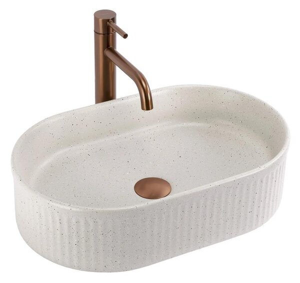 REA-U7342 - Umyvadlo na desku VANDA 31x49 cm keramika/béžová/imitace kamene