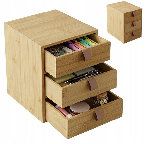 Organizér na šperky EDAXO bambusový hnědý 20x15x21 cm
