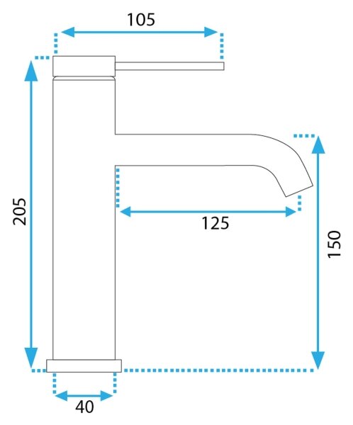 REA-B5324 - Umyvadlová baterie CLIF 20,5 cm broušená ocel