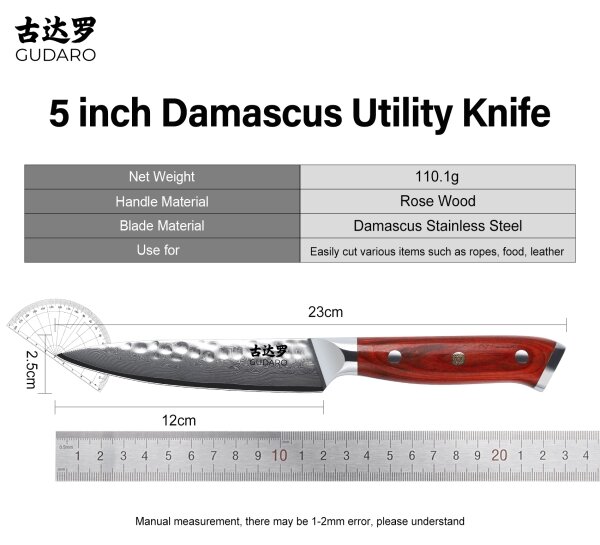 Gudaro - Damaškový univerzální kuchyňský nůž MIYABI 5", délka 12,5 cm